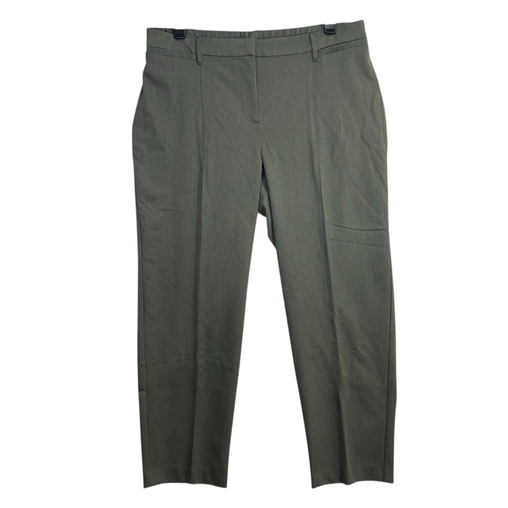 NWT J.Jill 18 Tailored Ankle Pants Moss Green Stretch Career Office Quiet Luxury